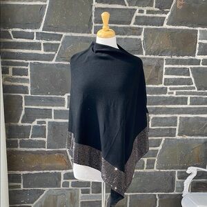 Black Poncho with Silver Accents